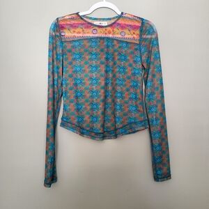 NATURAL LIFE Multicolor Floral Long Sleeve Top